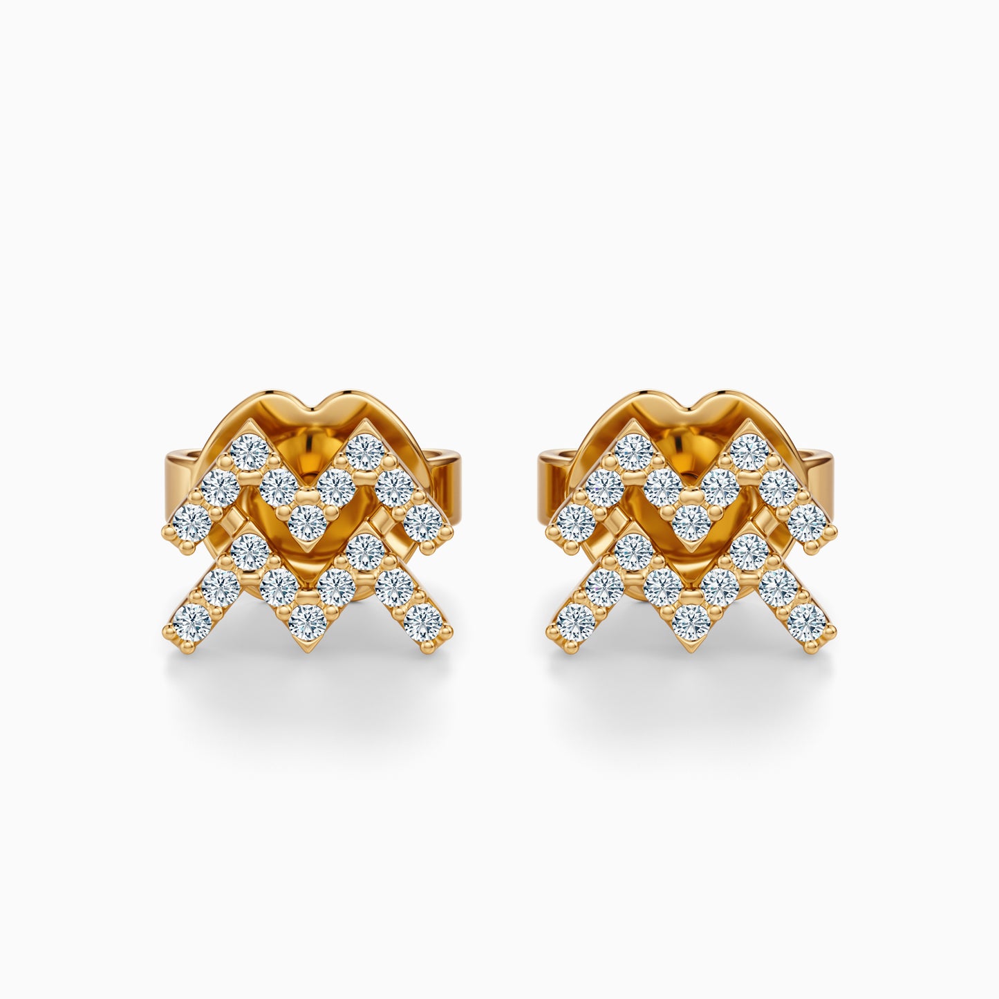 Diamond Aquarius Stud Earrings