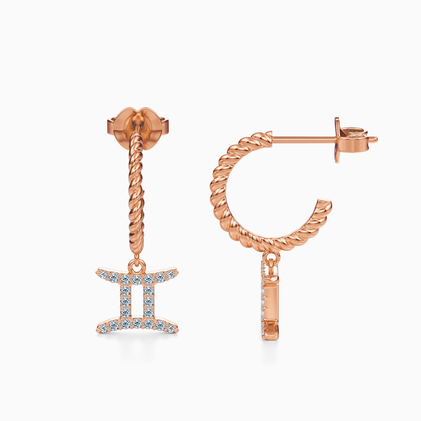 Diamond Gemini Dangle Earrings