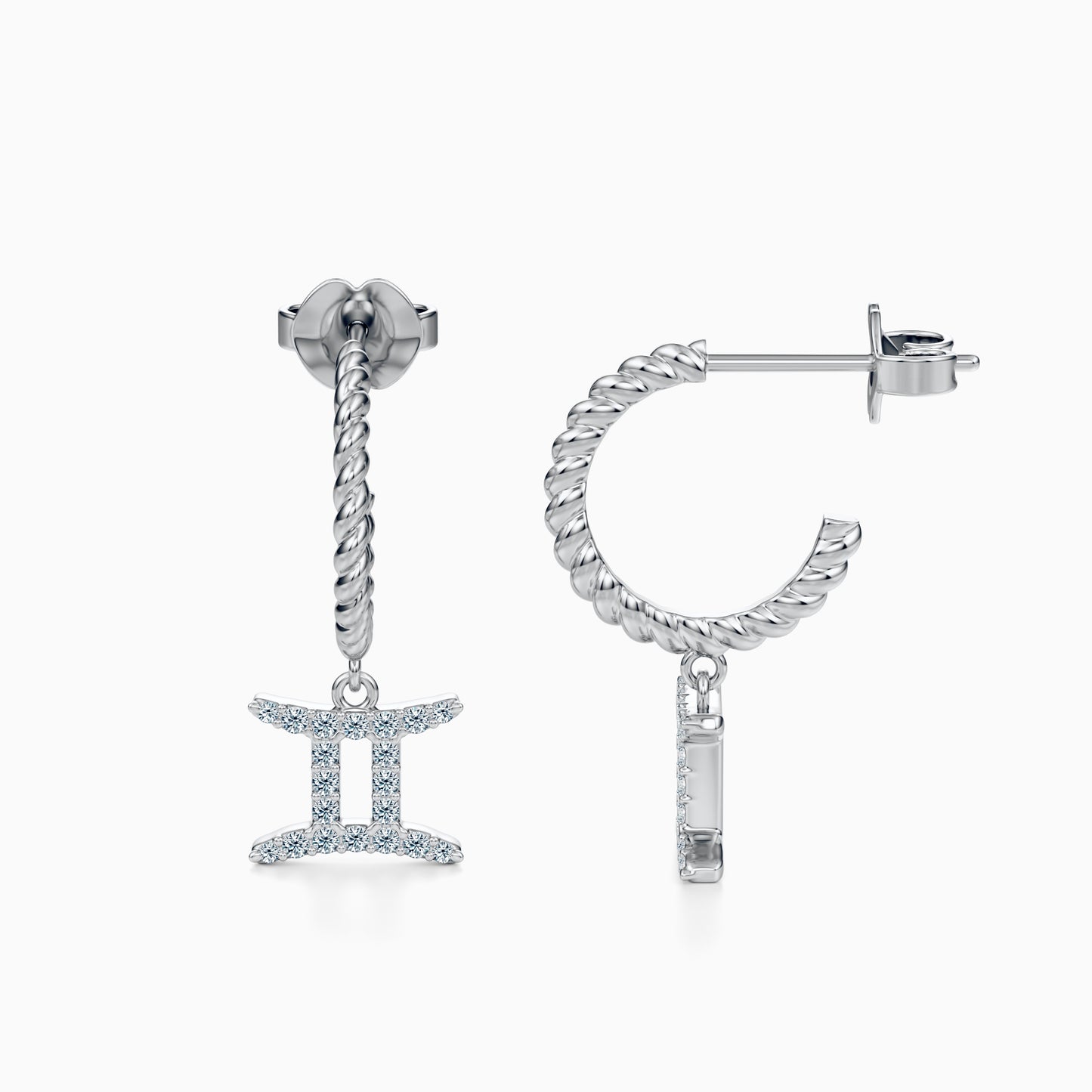 Diamond Gemini Dangle Earrings