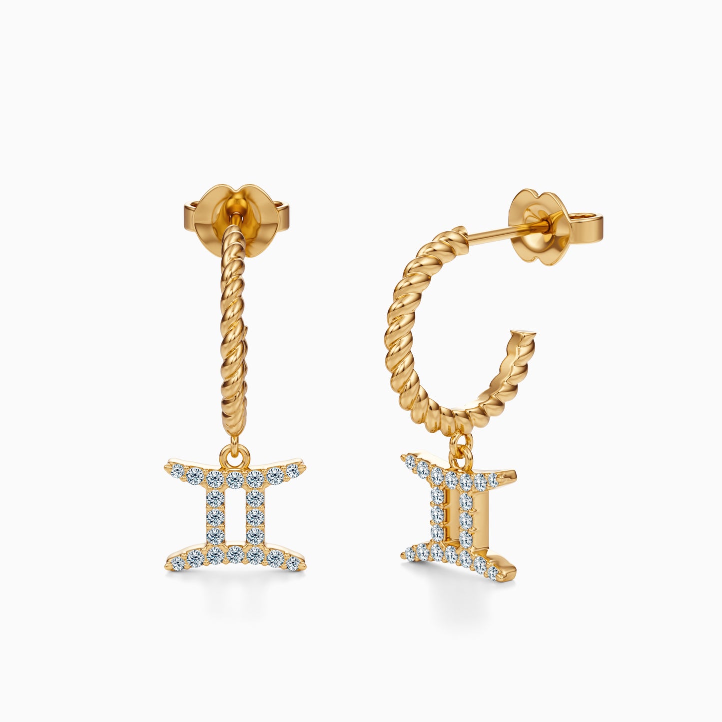 Diamond Gemini Dangle Earrings