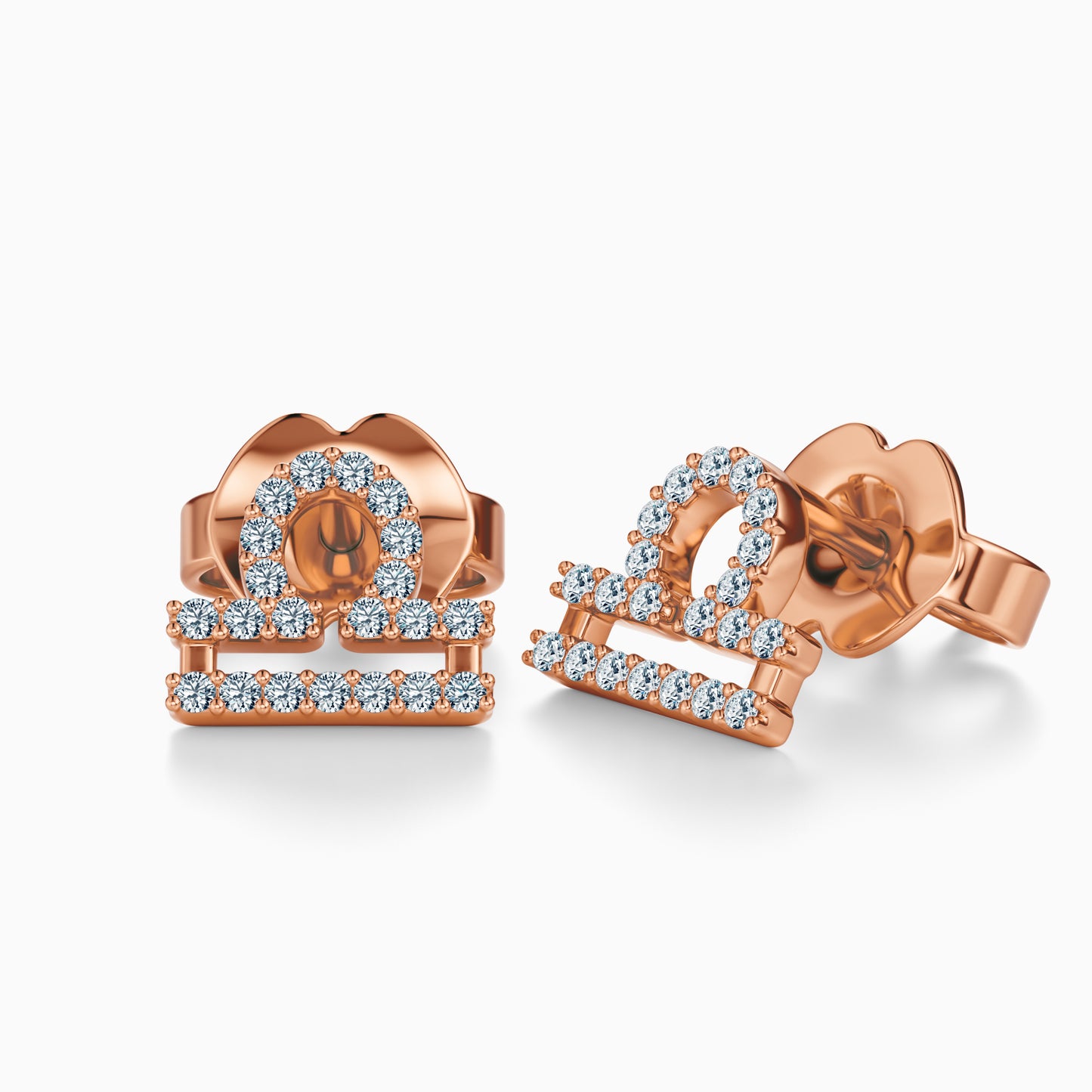 Diamond Libra Stud Earrings