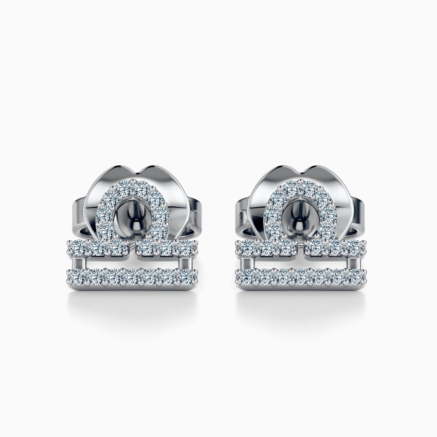 Diamond Libra Stud Earrings