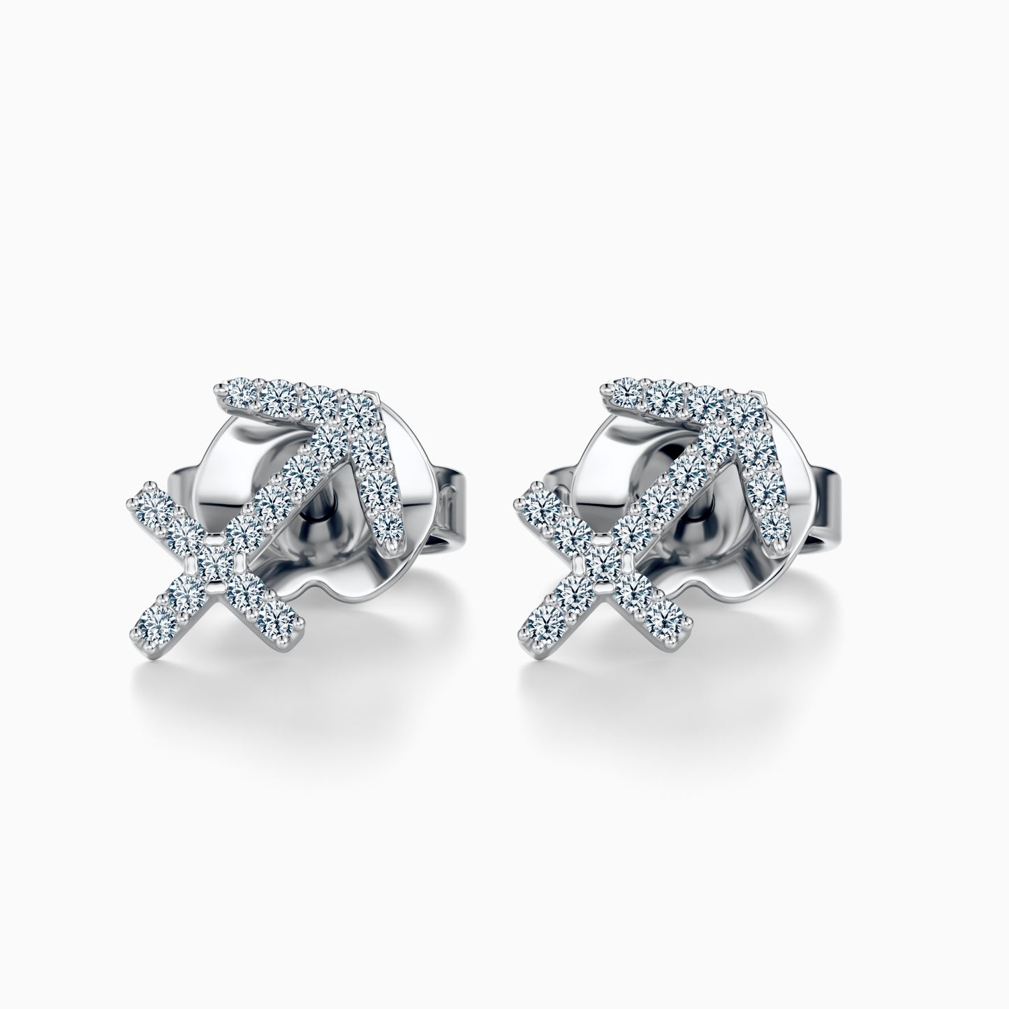 Diamond Sagittarius Stud Earrings