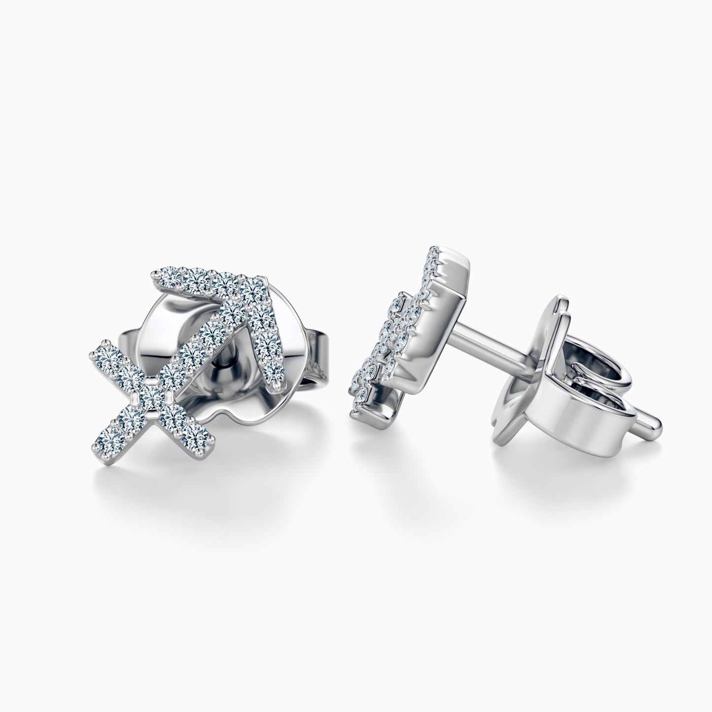 Diamond Sagittarius Stud Earrings