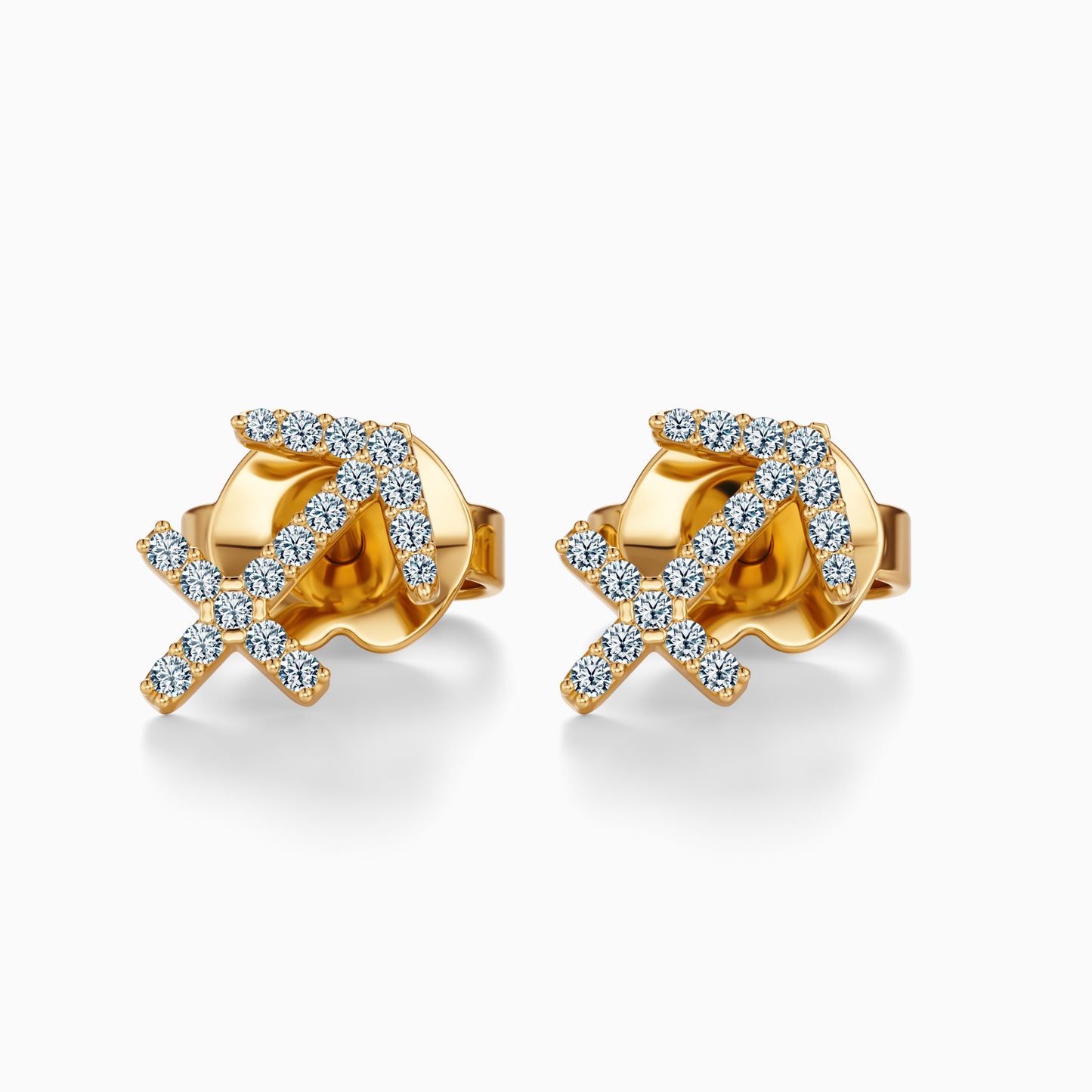 Diamond Sagittarius Stud Earrings