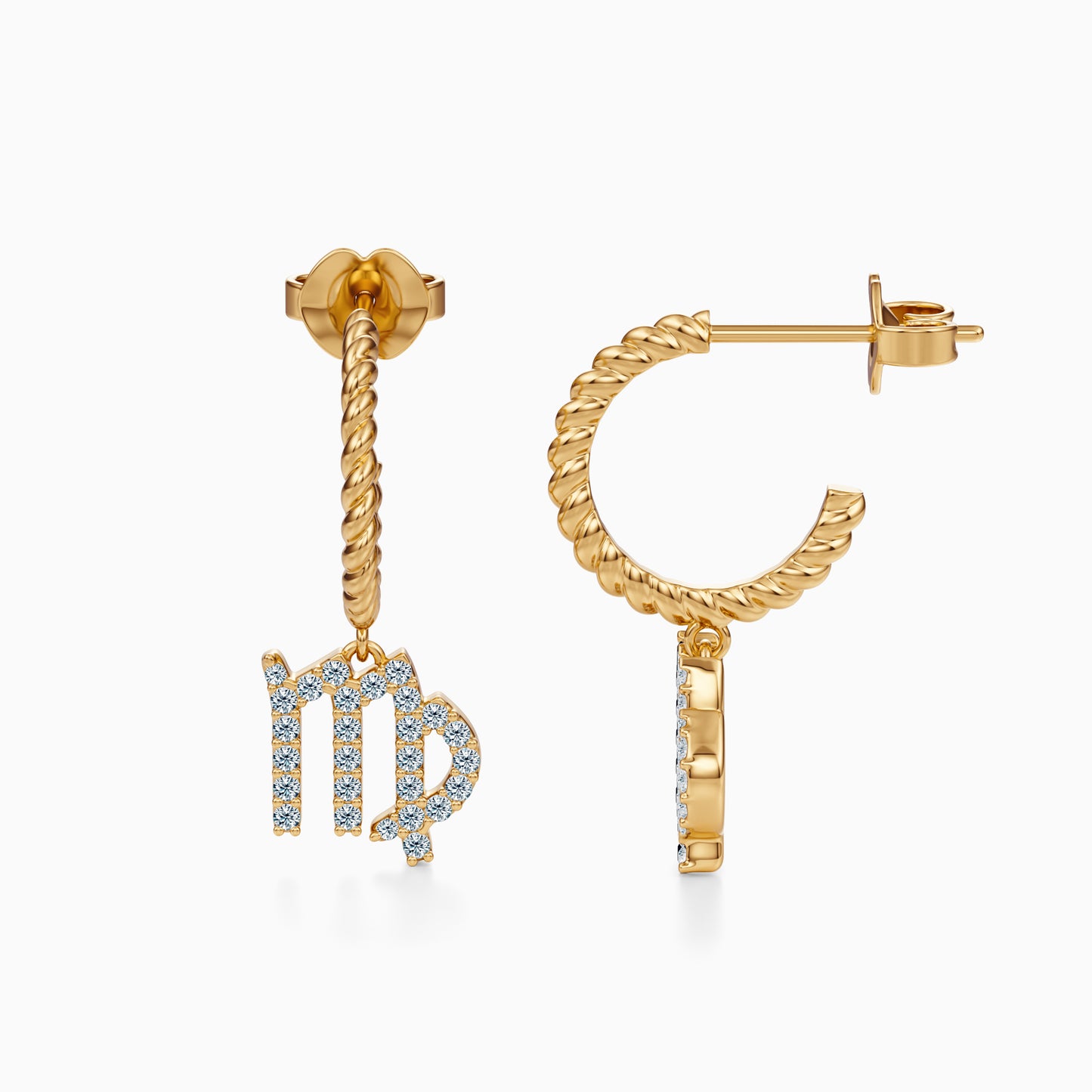 Diamond Virgo Dangle Earrings