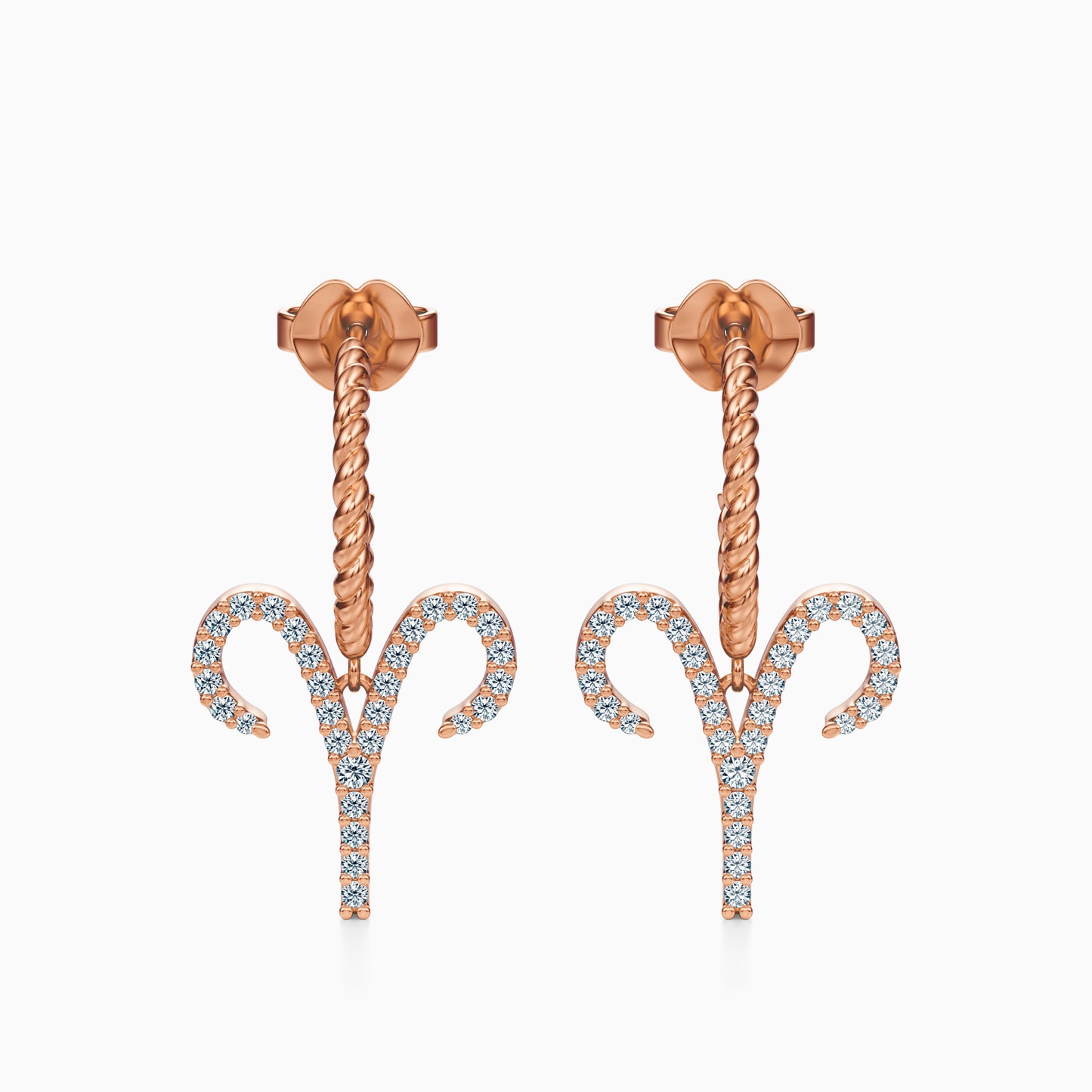 Large Diamond Aries Dangle Earrings
