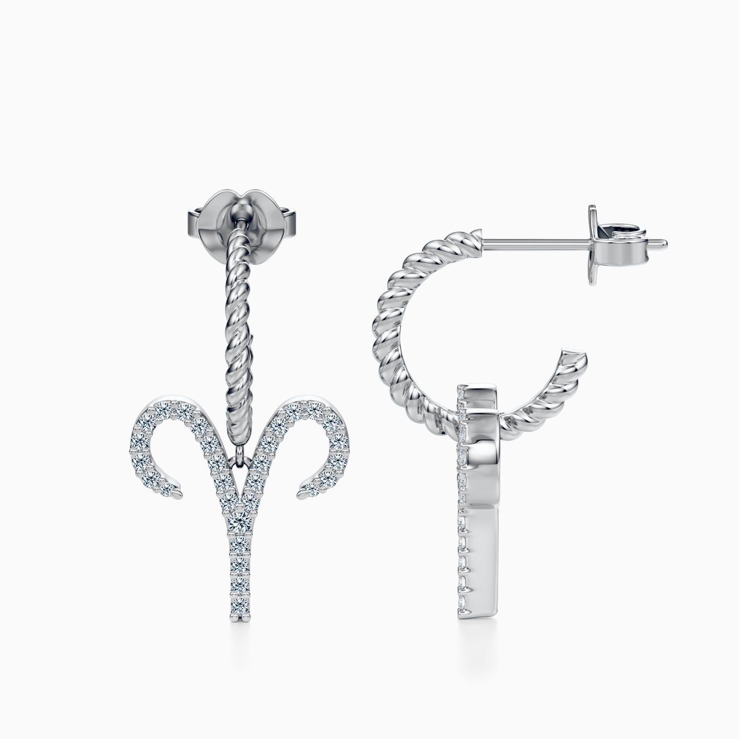 Large Diamond Aries Dangle Earrings
