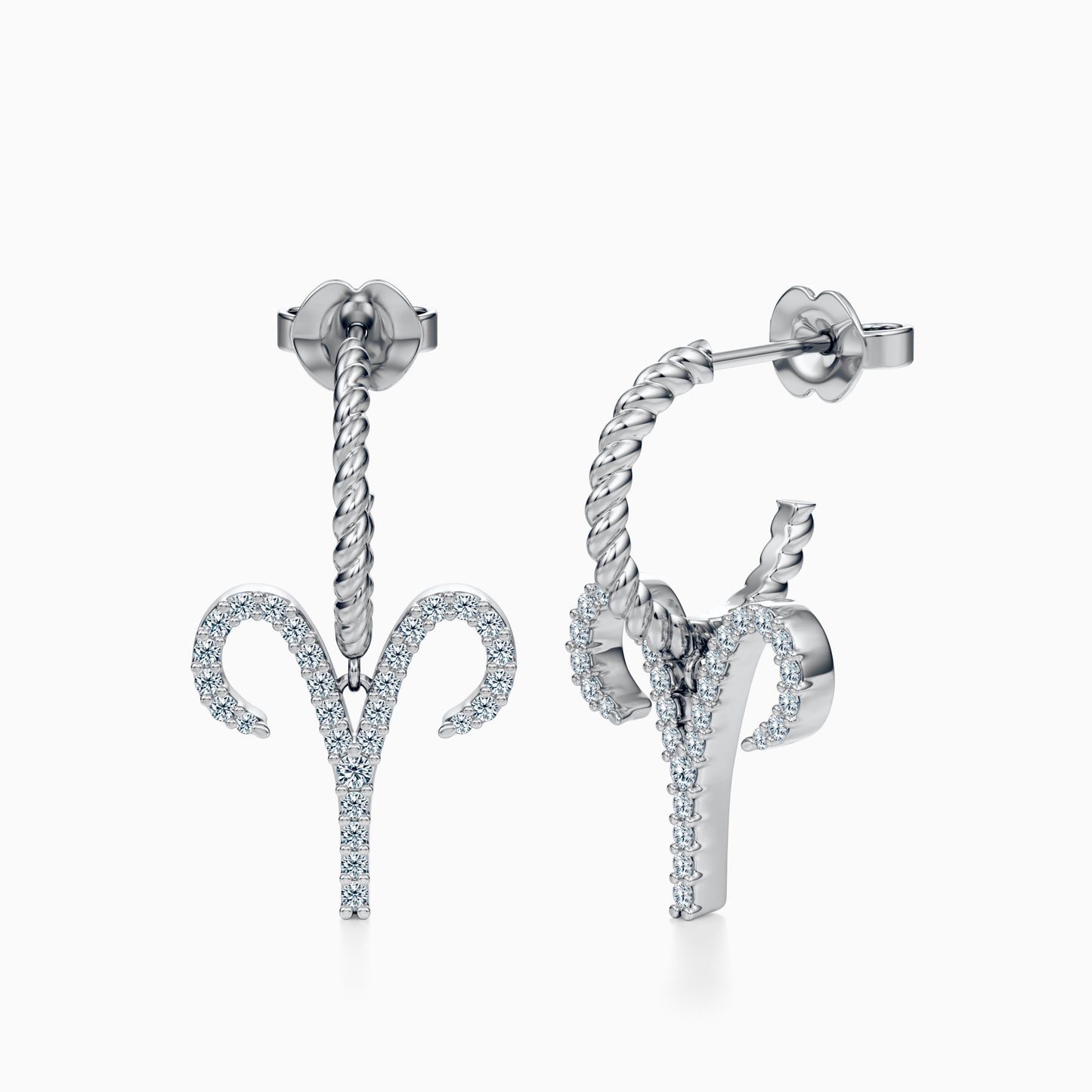 Large Diamond Aries Dangle Earrings