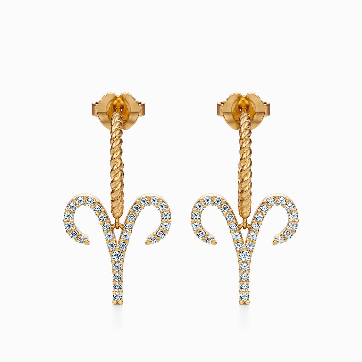 Large Diamond Aries Dangle Earrings