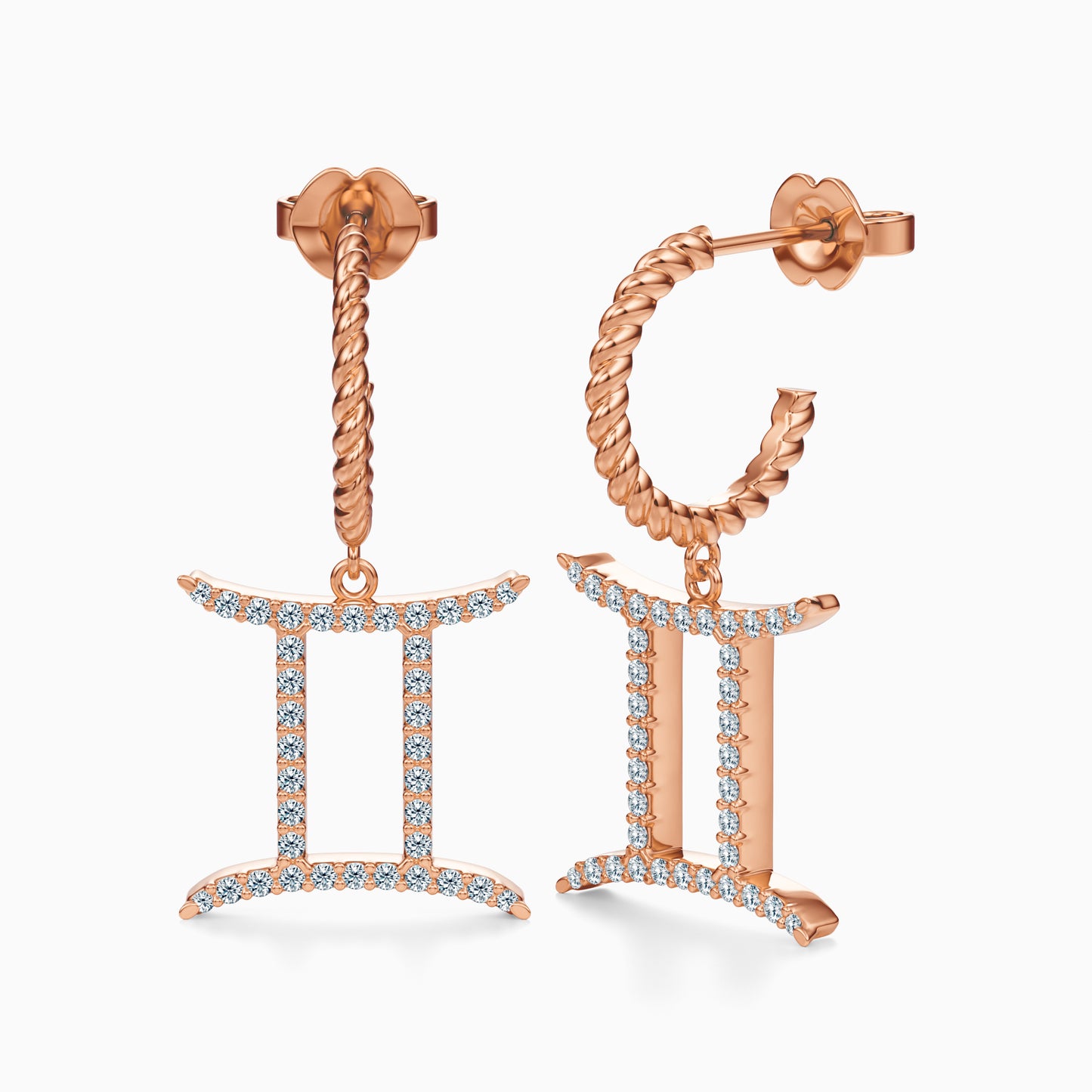 Large Diamond Gemini Dangle Earrings