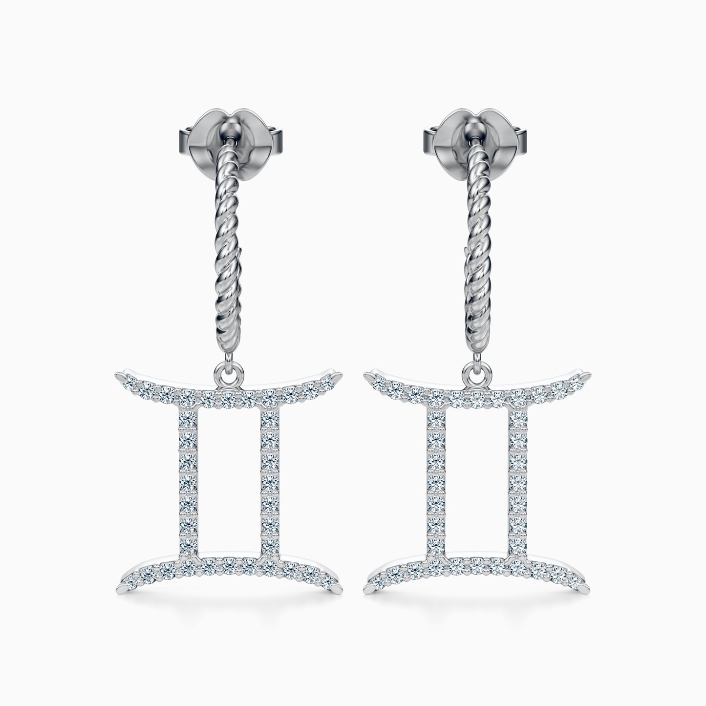 Large Diamond Gemini Dangle Earrings