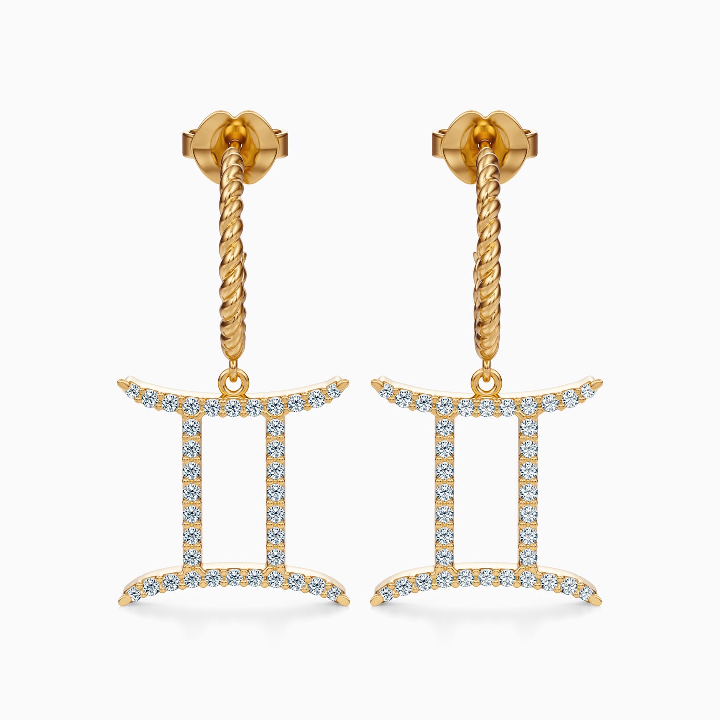 Large Diamond Gemini Dangle Earrings