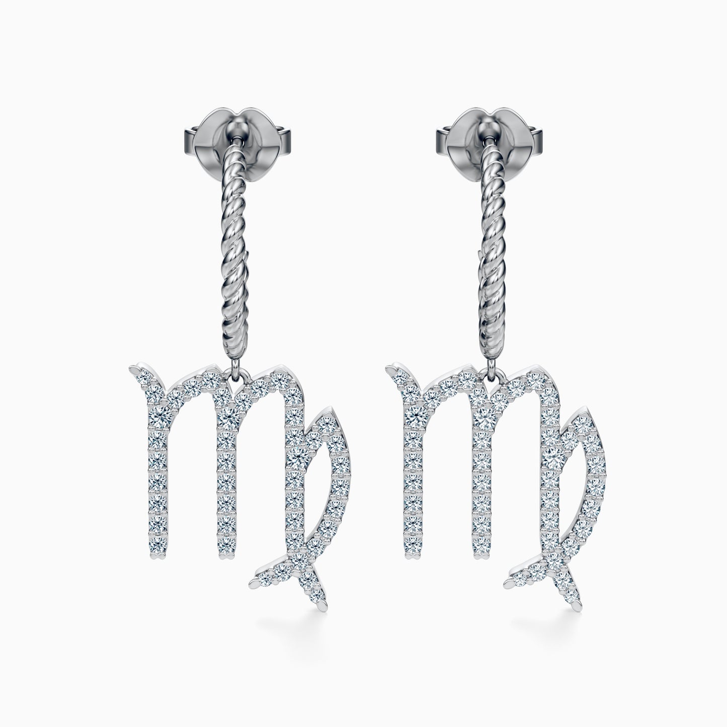 Large Diamond Virgo Dangle Earrings