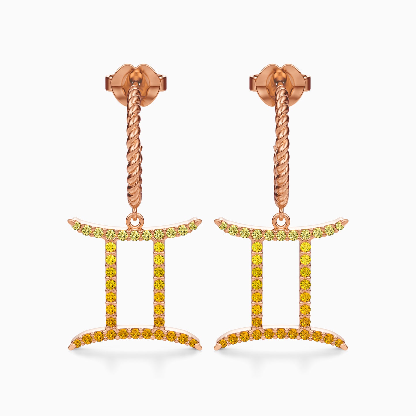 Large Sapphire Gemini Dangle Earrings