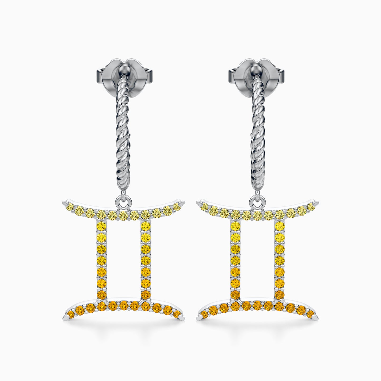 Large Sapphire Gemini Dangle Earrings