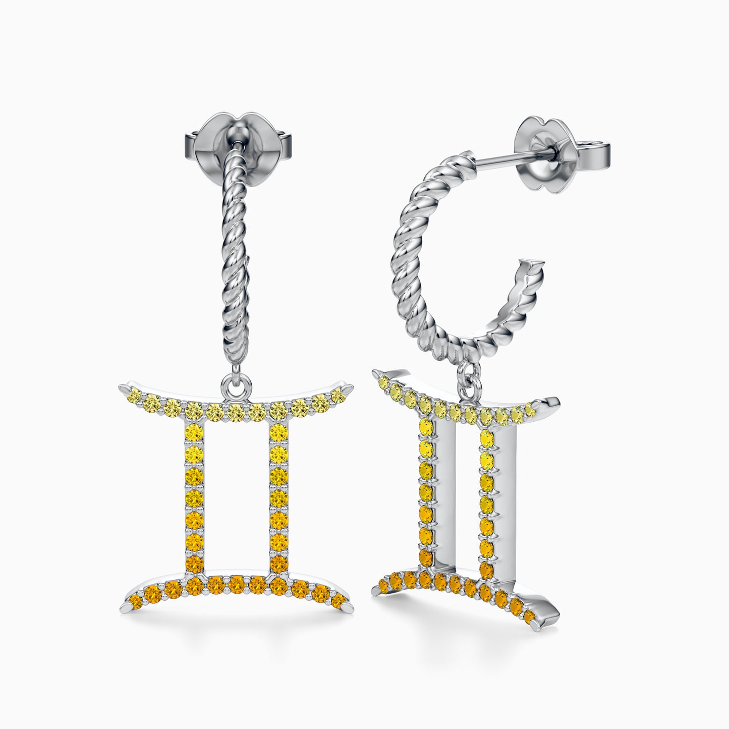 Large Sapphire Gemini Dangle Earrings