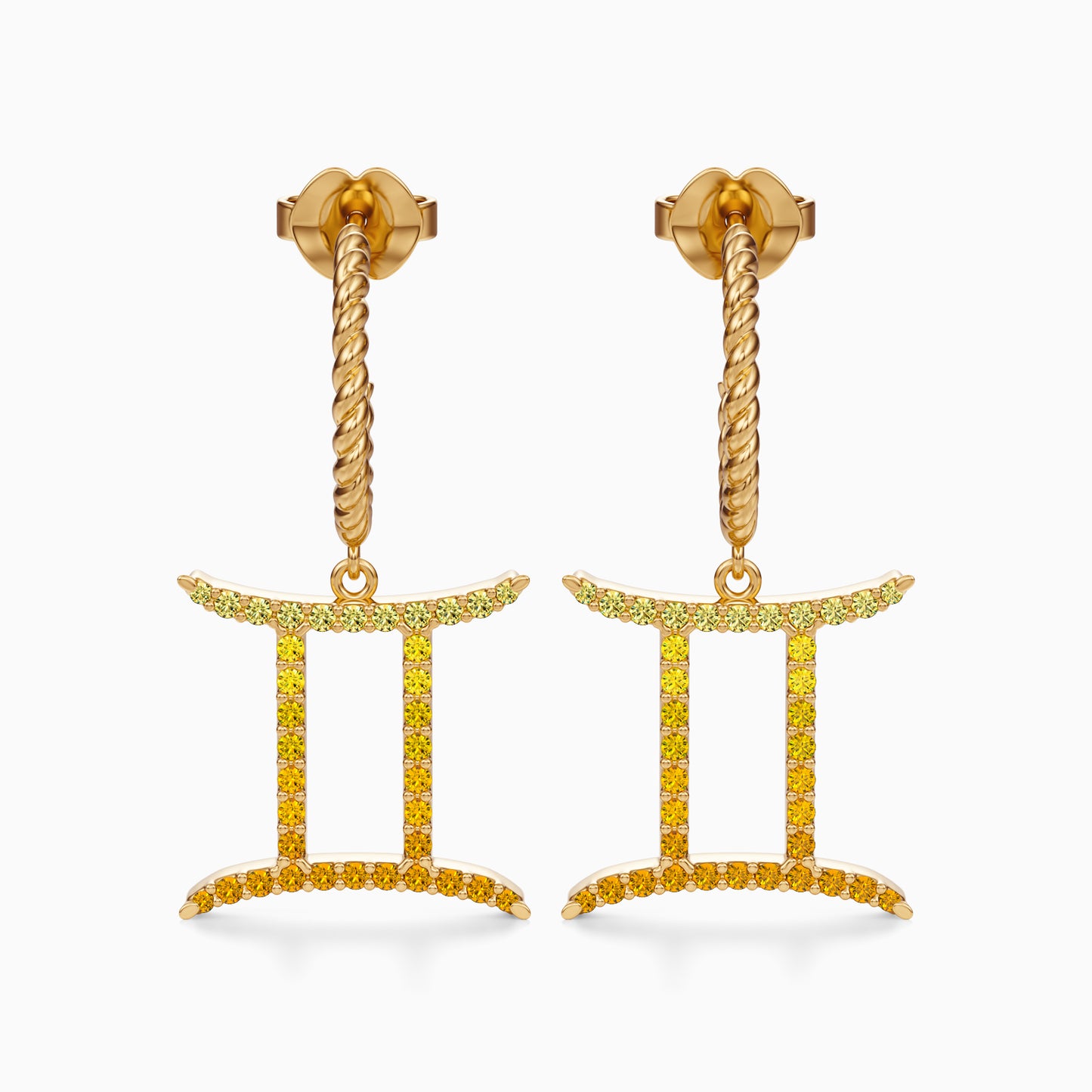 Large Sapphire Gemini Dangle Earrings