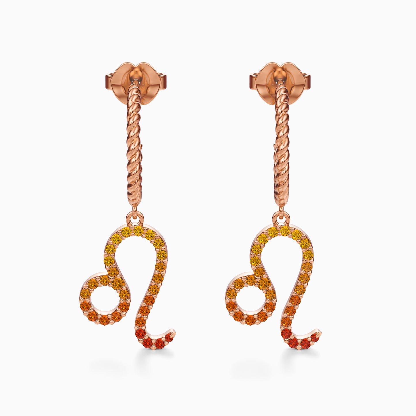 Large Sapphire Leo Dangle Earrings