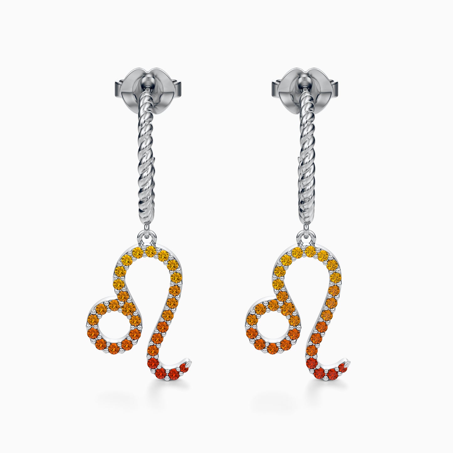 Large Sapphire Leo Dangle Earrings