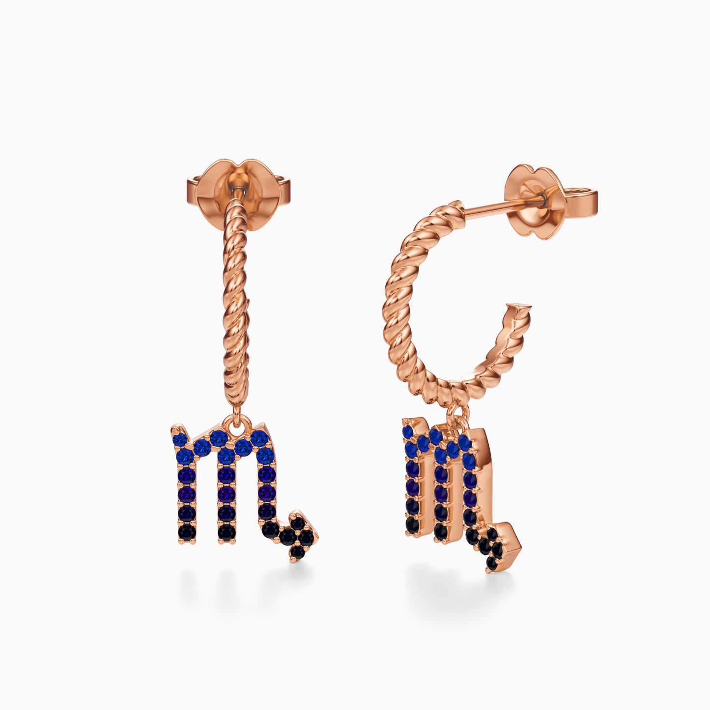 Sapphire Scorpio Dangle Earrings