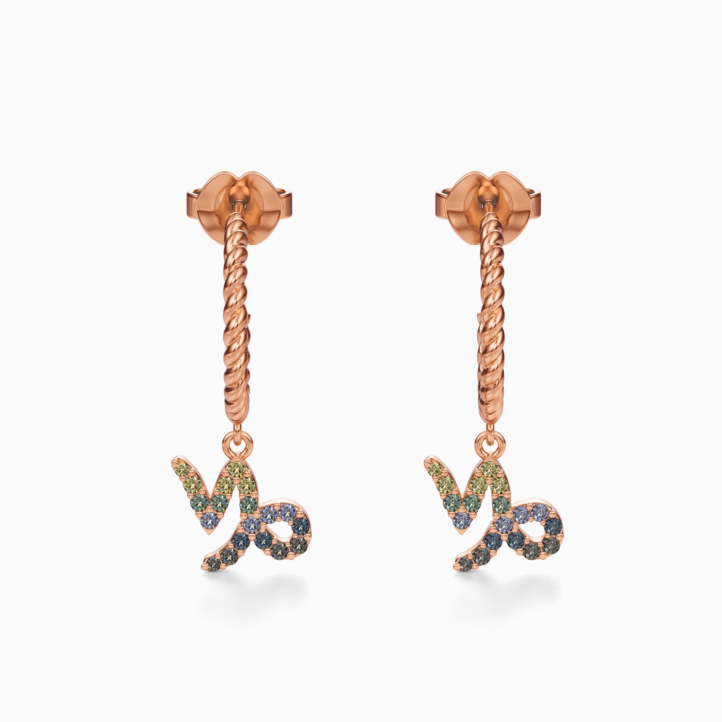 Sapphire Capricorn Dangle Earrings