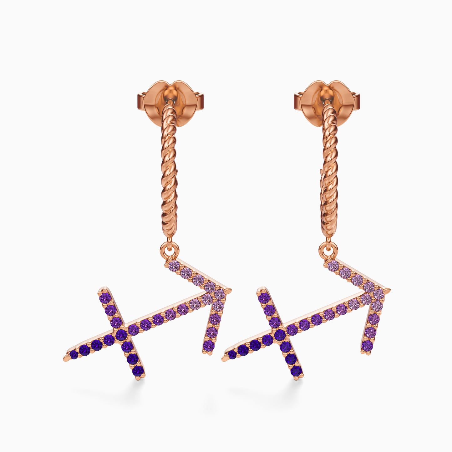 Large Sapphire Sagittarius Dangle Earrings