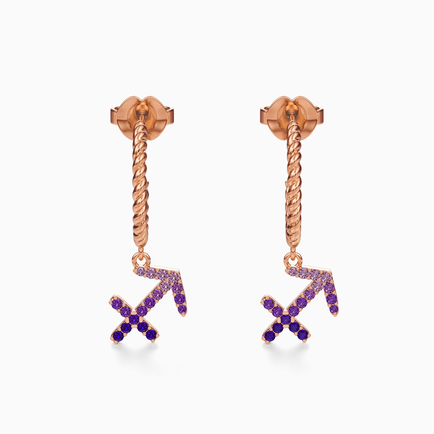 Sapphire Sagittarius Dangle Earrings