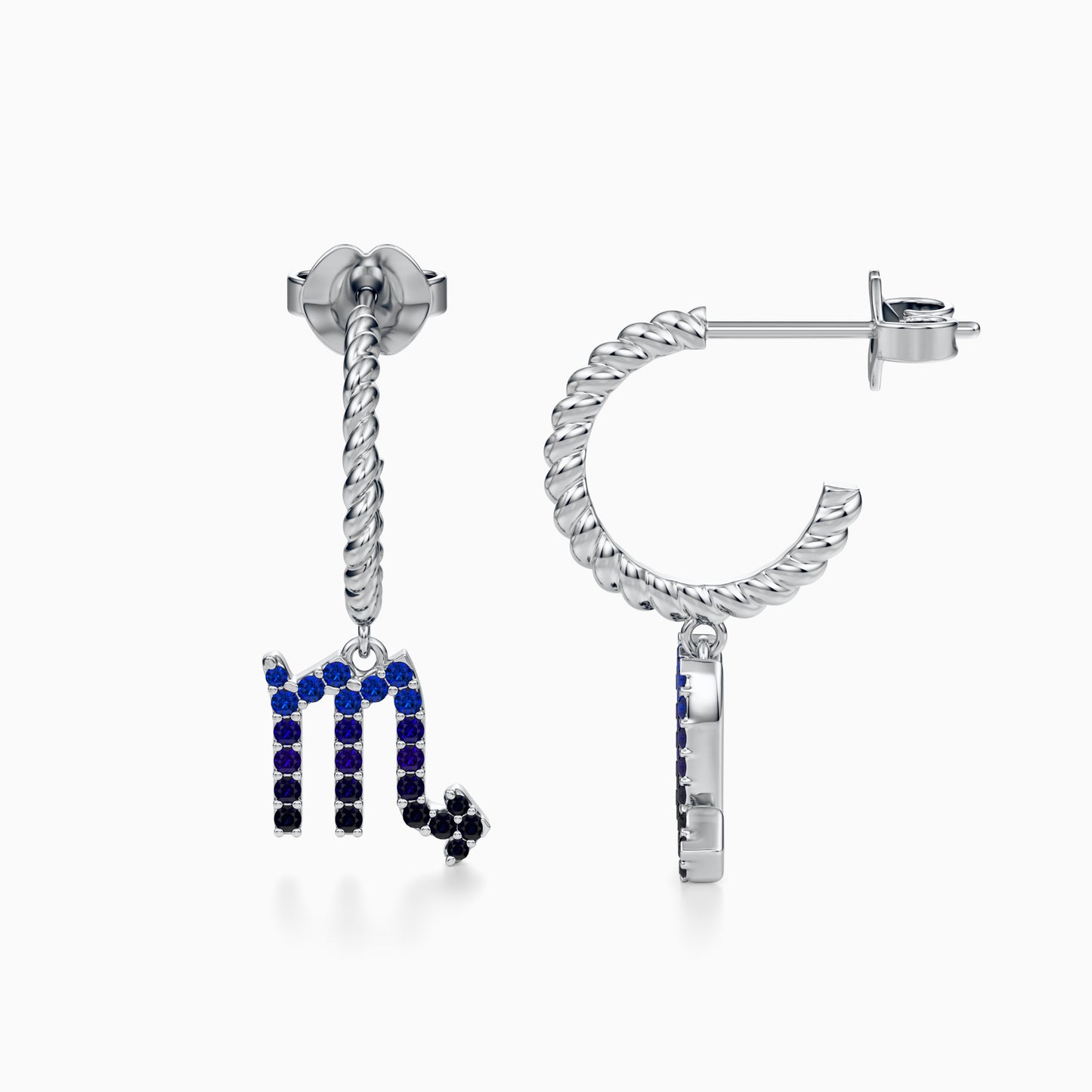 Sapphire Scorpio Dangle Earrings