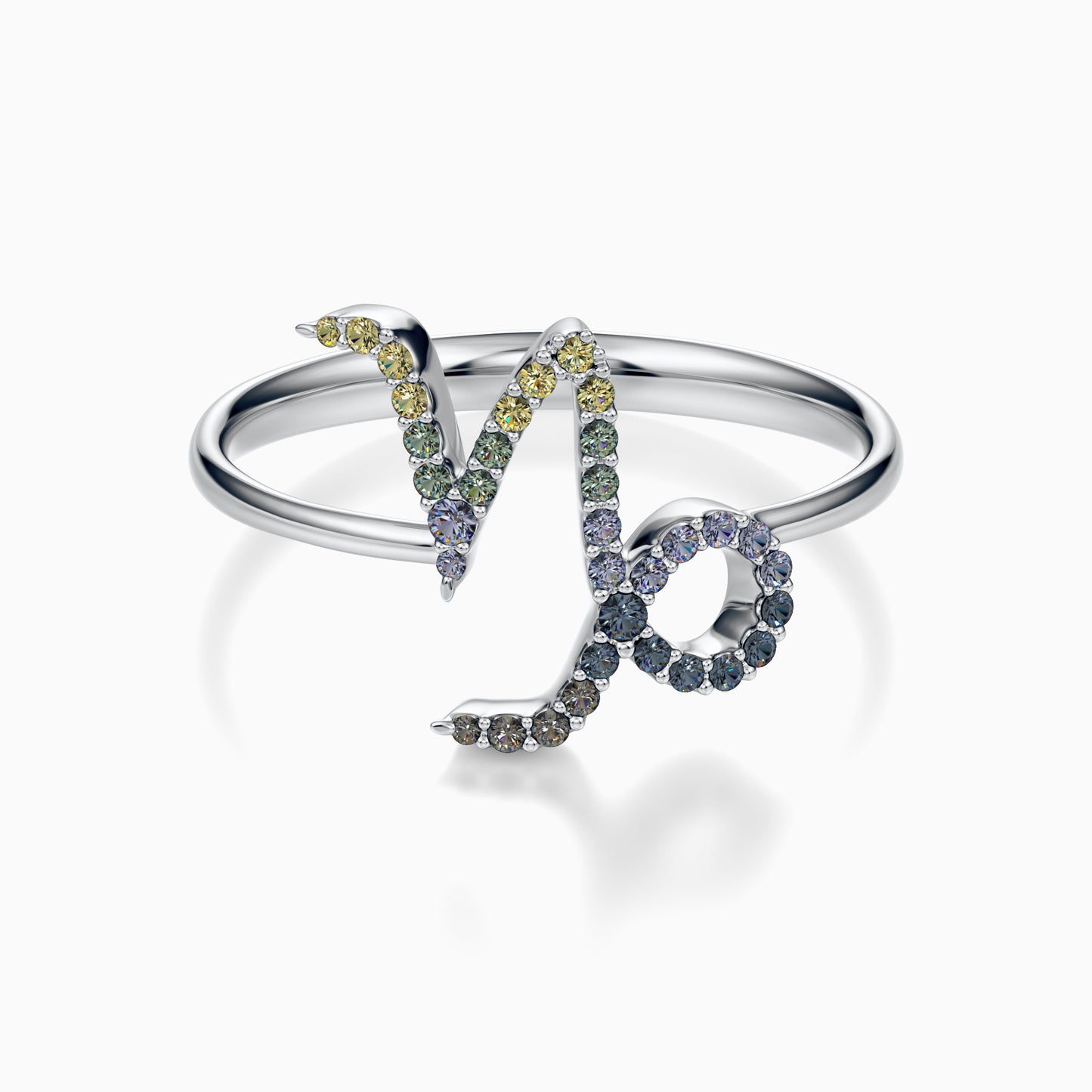 Large Sapphire Capricorn Ring
