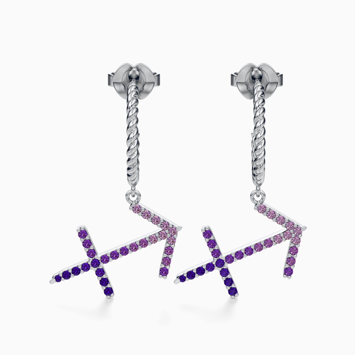 Large Sapphire Sagittarius Dangle Earrings