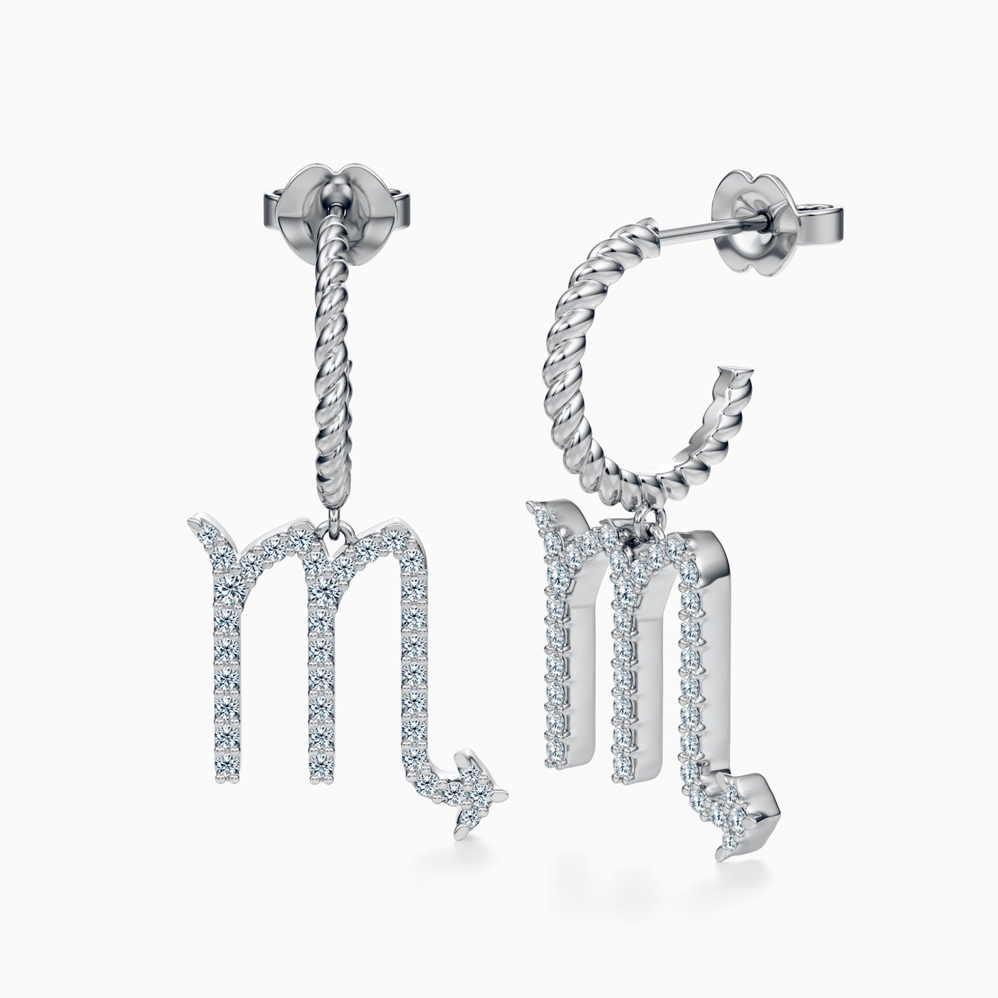 Large Diamond Scorpio Dangle Earrings