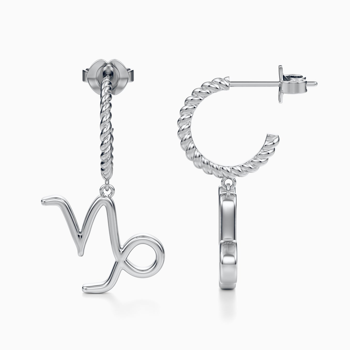 Large Capricorn Dangle Earrings