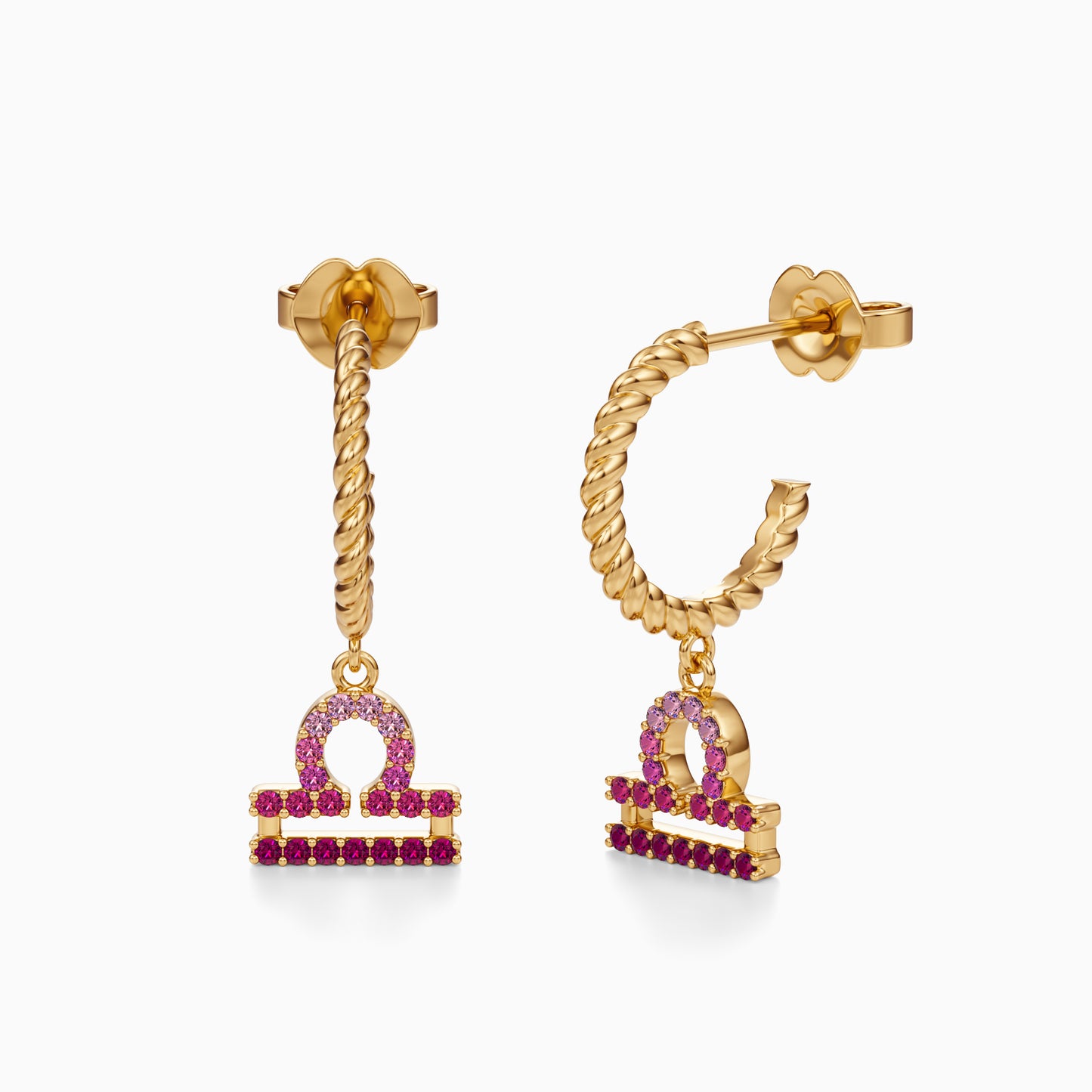Sapphire Libra Dangle Earrings