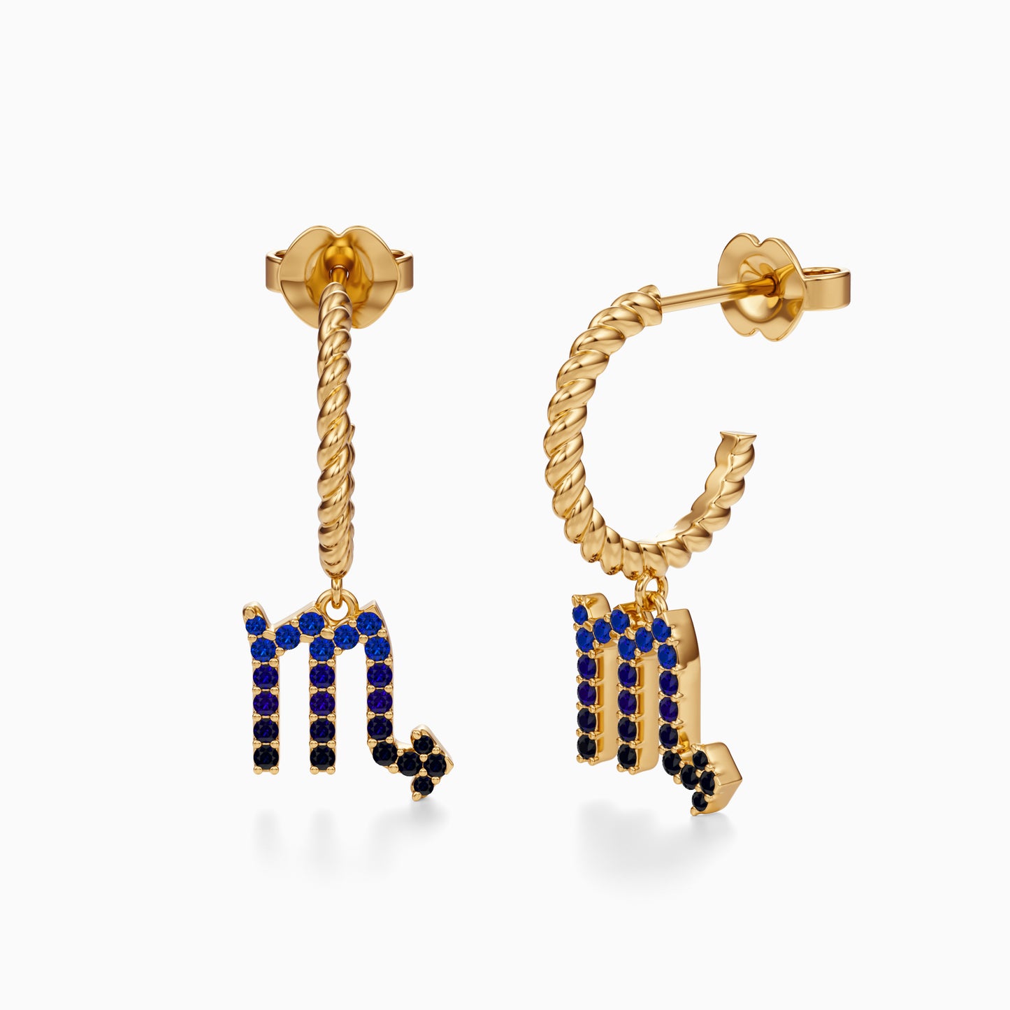 Sapphire Scorpio Dangle Earrings