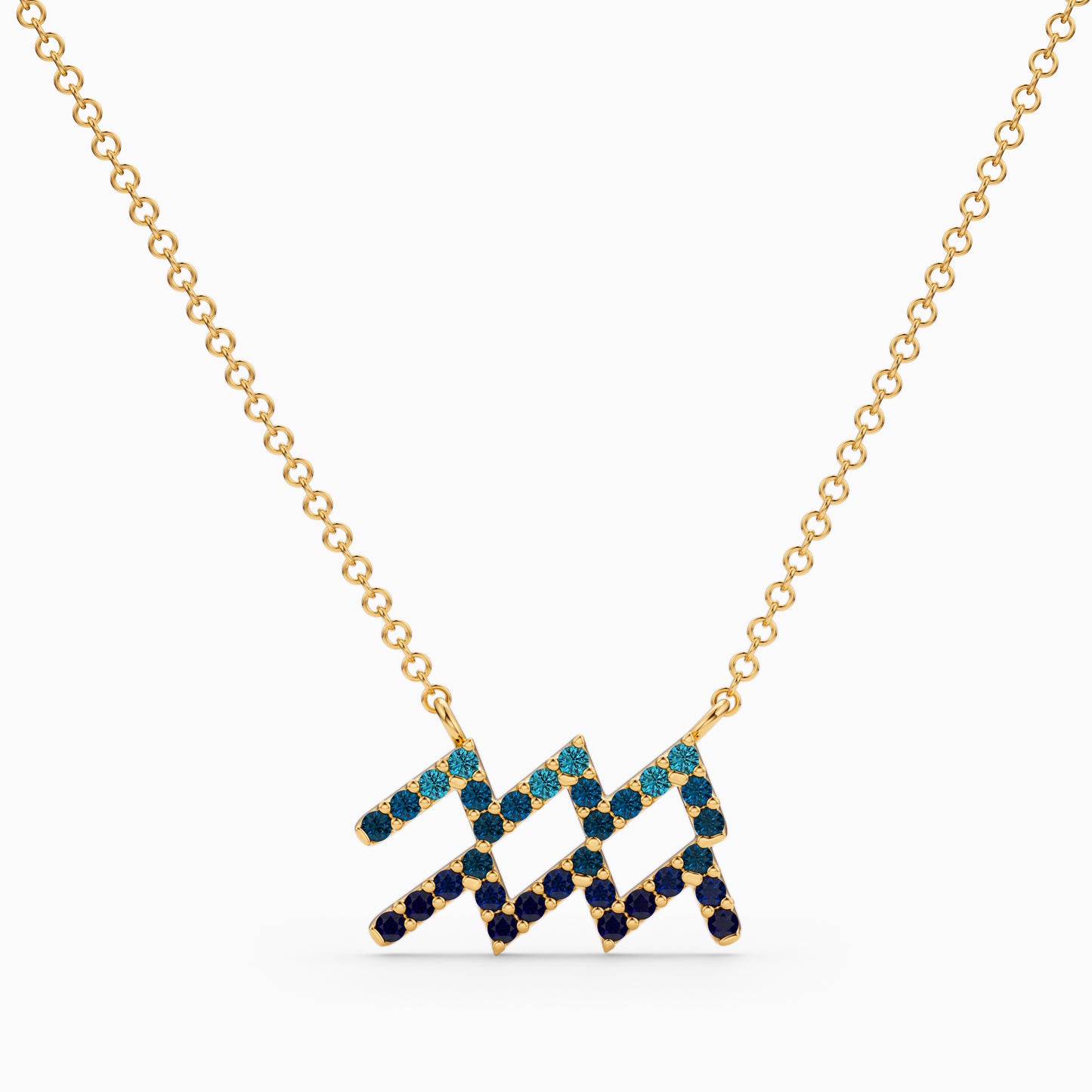 Large Sapphire Aquarius Necklace