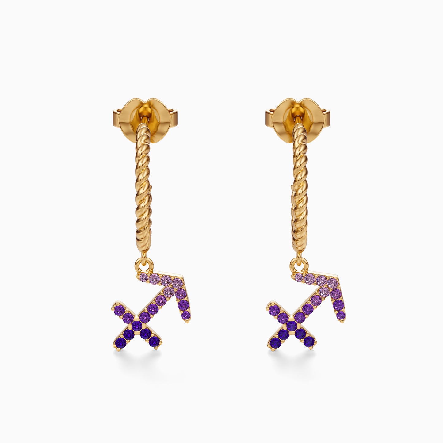 Sapphire Sagittarius Dangle Earrings