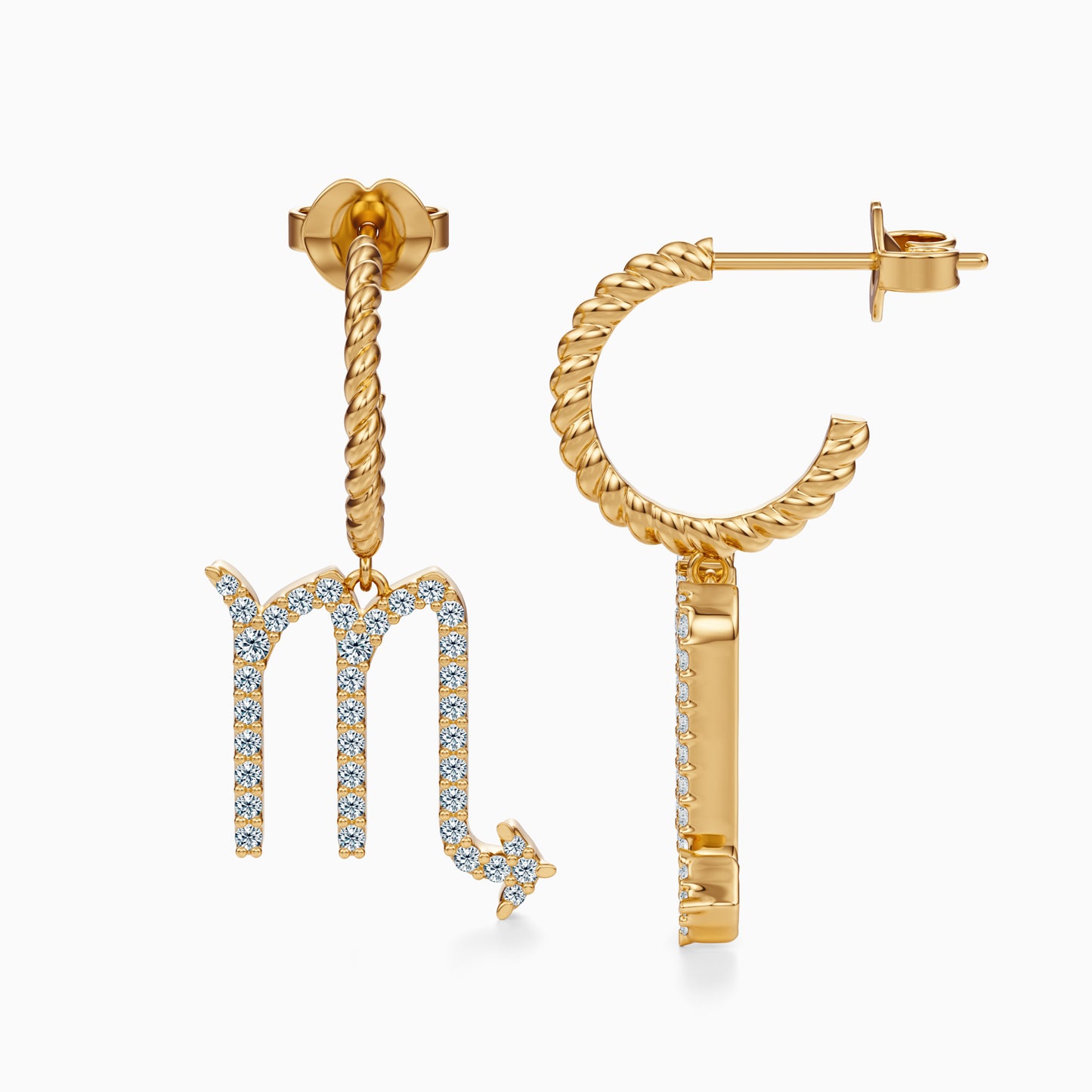 Large Diamond Scorpio Dangle Earrings