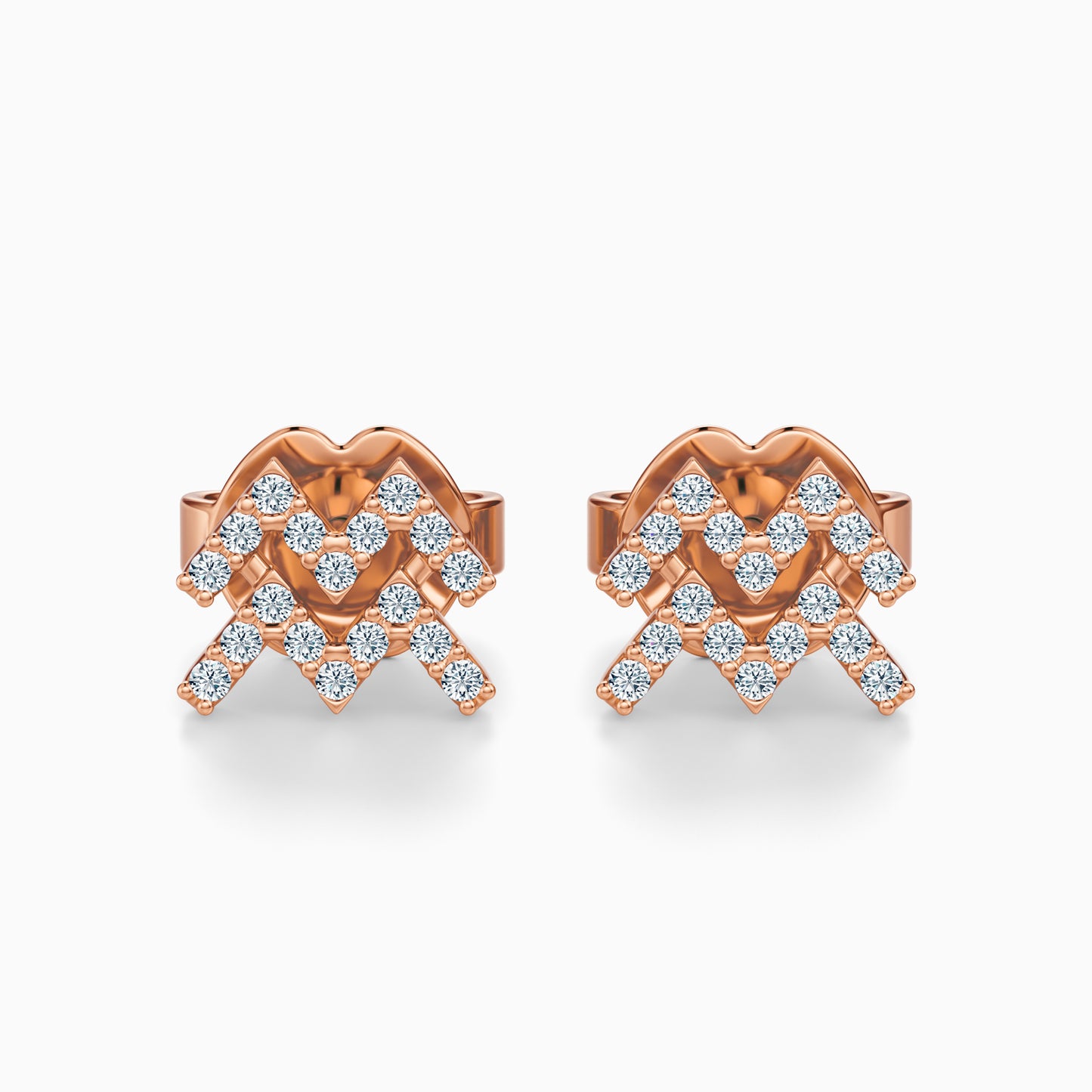 Diamond Aquarius Stud Earrings