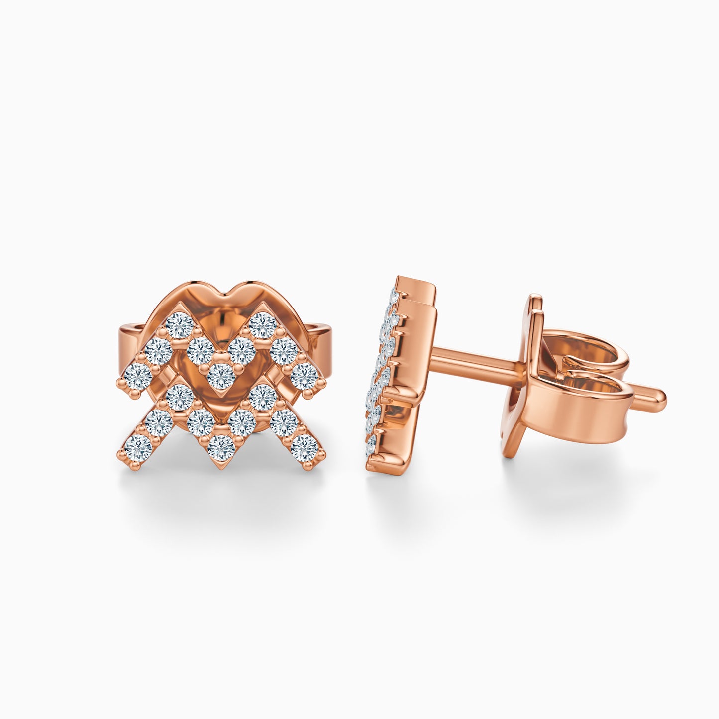 Diamond Aquarius Stud Earrings