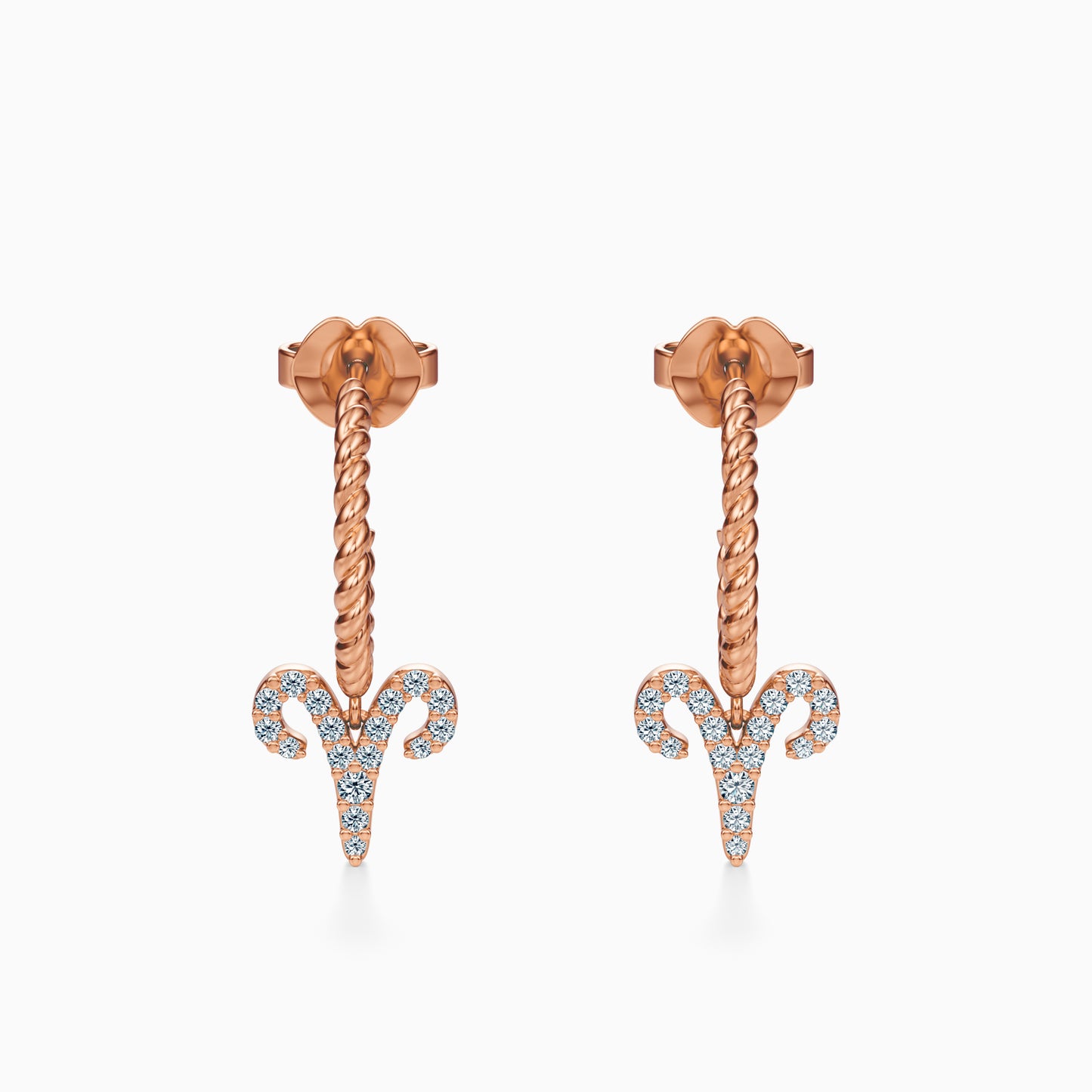 Diamond Aries Dangle Earrings