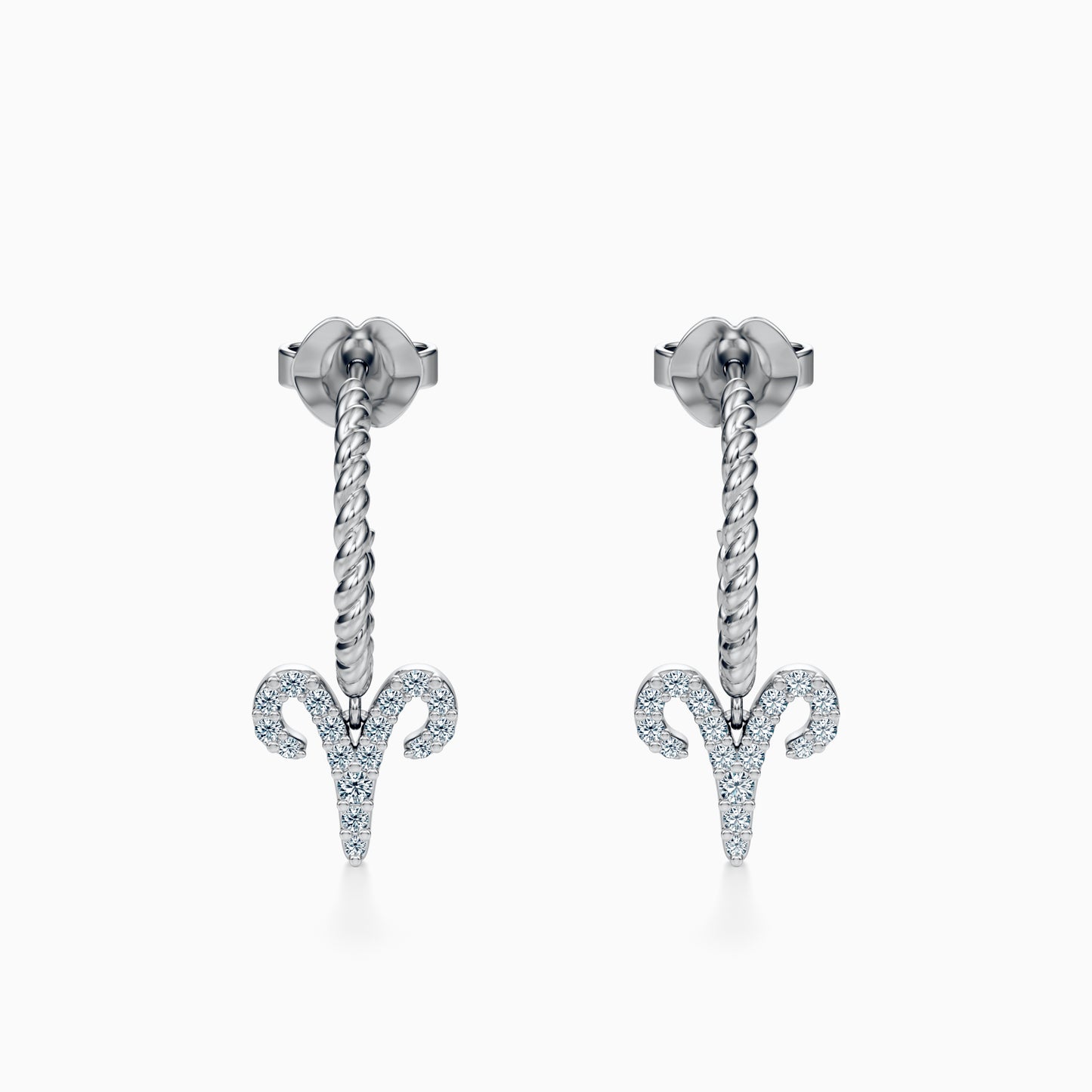 Diamond Aries Dangle Earrings