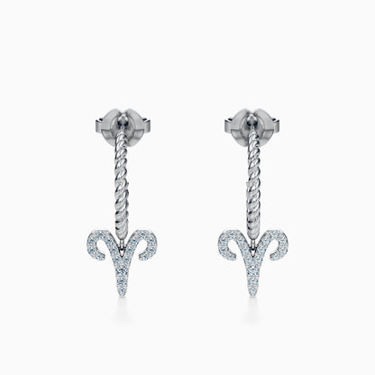 Diamond Aries Dangle Earrings