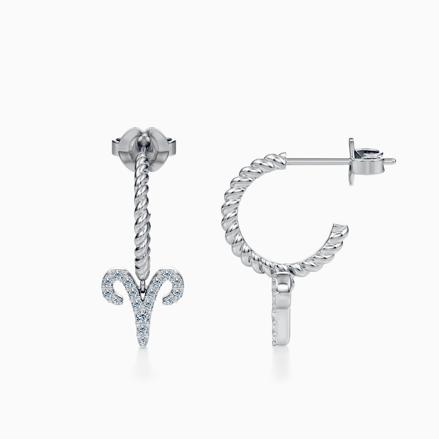 Diamond Aries Dangle Earrings