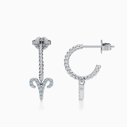 Diamond Aries Dangle Earrings