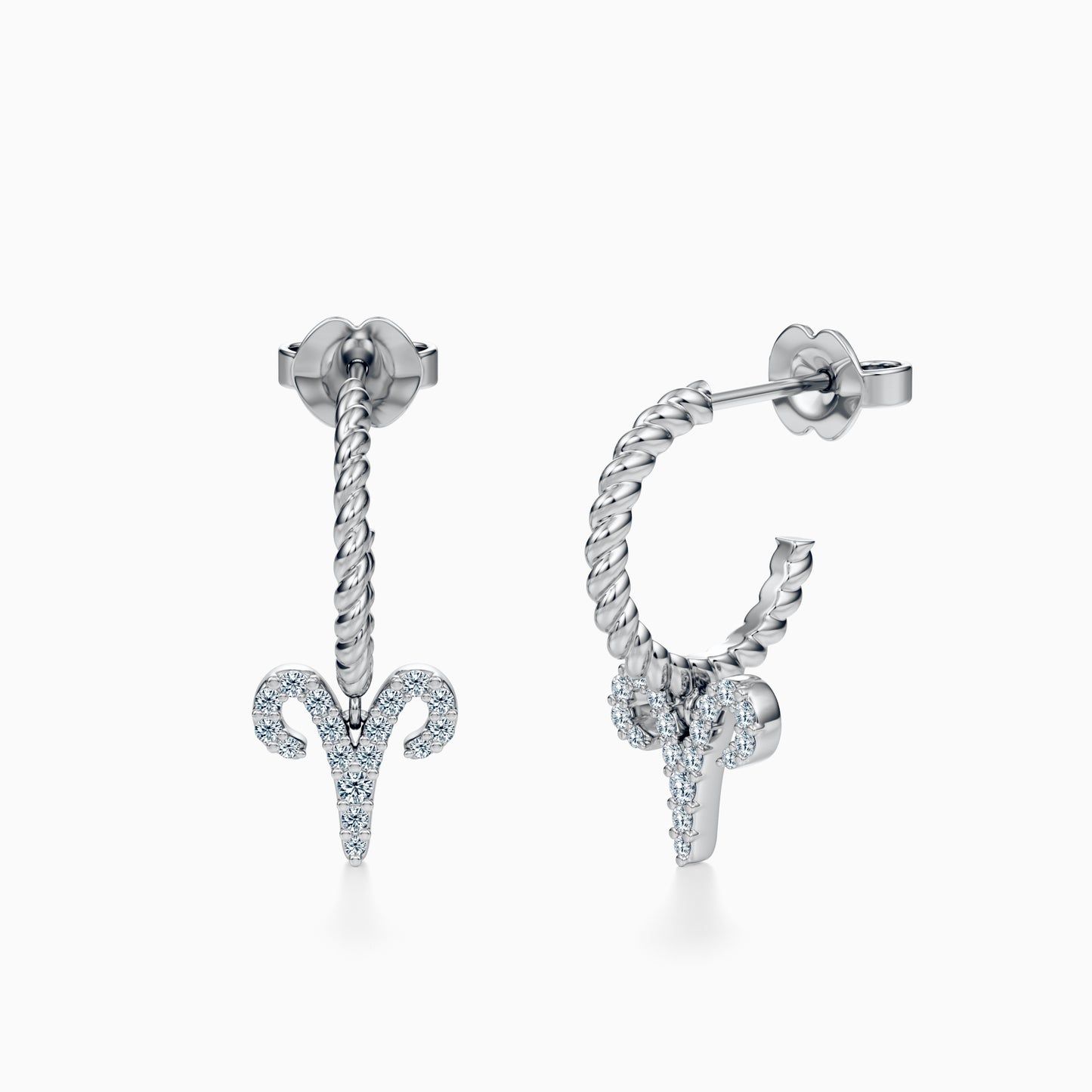 Diamond Aries Dangle Earrings