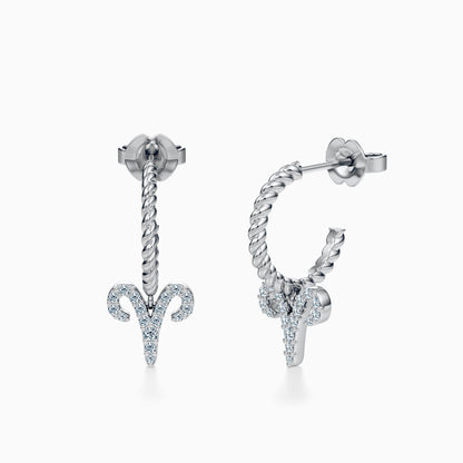 Diamond Aries Dangle Earrings