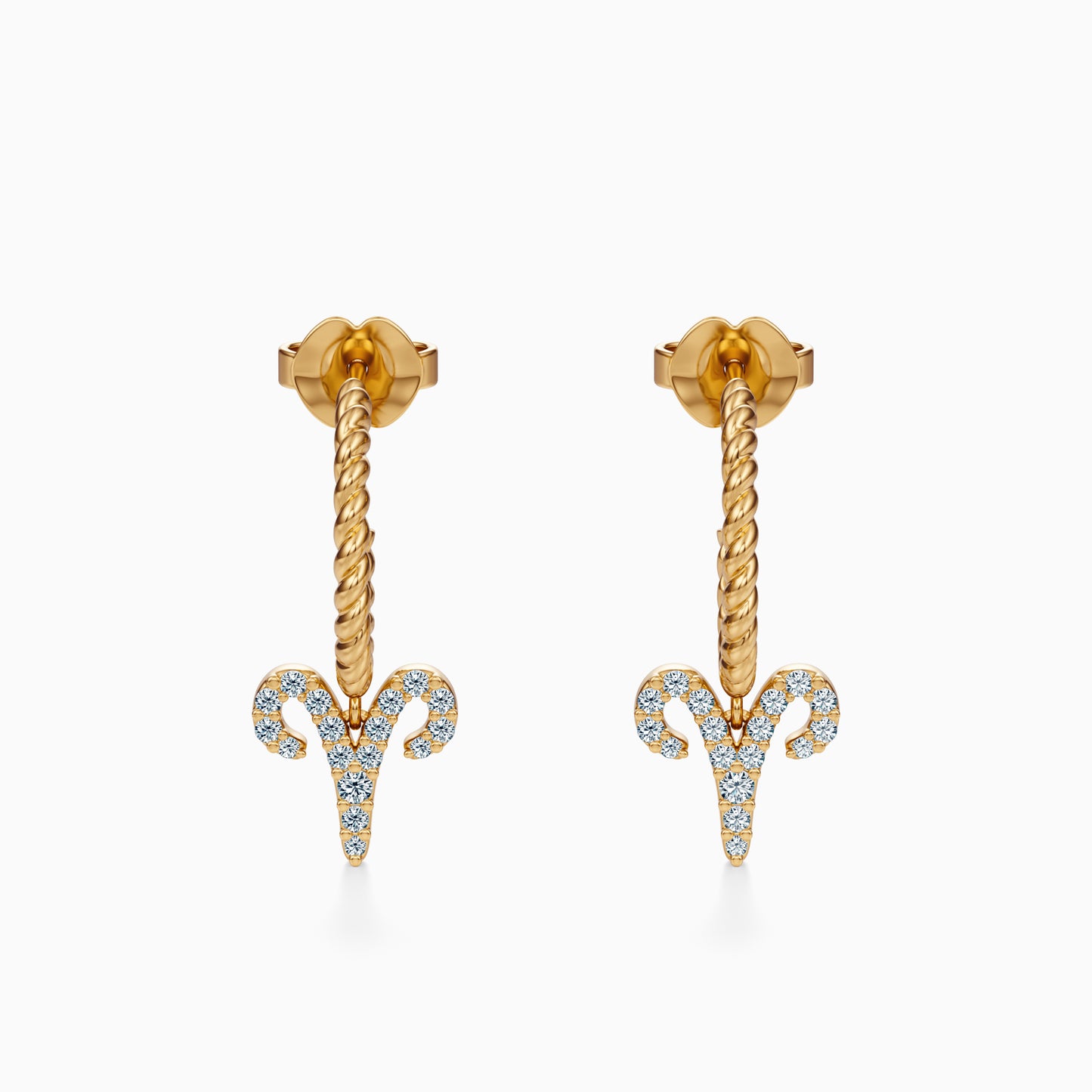 Diamond Aries Dangle Earrings