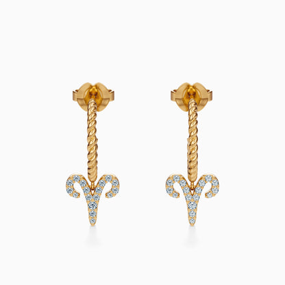 Diamond Aries Dangle Earrings
