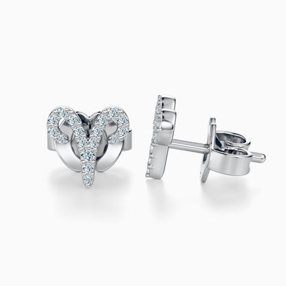 Diamond Aries Stud Earrings